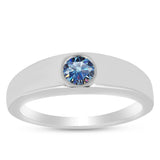 Inel din Argint 925 ( 2.99 grame ) cu Moissanite Albastru Oceanic 0.32 Carate