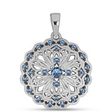 Pandantiv din Argint 925 ( 2.16 grame ) cu Moissanite Albastru Oceanic 0.37 Carate