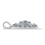 Pandantiv din Argint 925 ( 2.16 grame ) cu Moissanite Albastru Oceanic 0.37 Carate