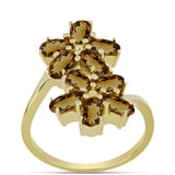 Inel din Argint 925 Placat cu Aur ( 3.12 grame ) cu Cuarț Coniac 2.09 Carate