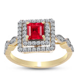 Inel din Argint 925 Placat cu Aur ( 2.7 grame ) cu Agat Roșu și Topaz Alb 1.17 Carate