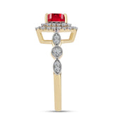 Inel din Argint 925 Placat cu Aur ( 2.7 grame ) cu Agat Roșu și Topaz Alb 1.17 Carate