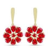 Cercei din Argint 925 Placat cu Aur ( 4.8 grame ) cu Agat Roșu 6.3 Carate