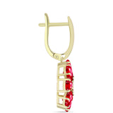Cercei din Argint 925 Placat cu Aur ( 4.8 grame ) cu Agat Roșu 6.3 Carate