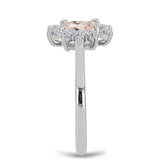 Inel din Argint 925 ( 2.23 grame ) cu Morganit Gozareh și Topaz Alb 0.99 Carate