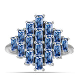 Inel din Argint 925 ( 3.99 grame ) cu Moissanite Albastru Oceanic 1.74 Carate