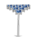 Inel din Argint 925 ( 3.99 grame ) cu Moissanite Albastru Oceanic 1.74 Carate