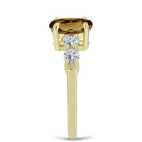 Inel din Argint 925 Placat cu Aur ( 2.14 grame ) cu Cuarț Coniac și Topaz Alb 1.61 Carate