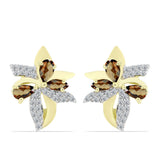 Cercei din Argint 925 Placat cu Aur ( 4.83 grame ) cu Cuarț Coniac și Topaz Alb 1.38 Carate