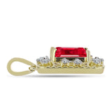 Pandantiv din Argint 925 Placat cu Aur ( 3.45 grame ) cu Agat Roșu și Topaz Alb 3.34 Carate