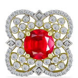 Pandantiv din Argint 925 Placat cu Aur ( 2.63 grame ) cu Agat Roșu și Topaz Alb 2.25 Carate