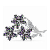 Broşă din Argint 925 ( 6.83 grame ) cu Cuarț Mistic Verde Brazilian și Topaz Alb 3.5 Carate