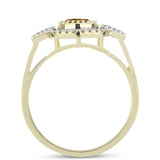 Inel din Argint 925 Placat cu Aur ( 3.46 grame ) cu Cuarț Coniac și Topaz Alb 1.16 Carate