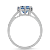 Inel din Argint 925 ( 2.15 grame ) cu Moissanite Albastru Oceanic 1.49 Carate
