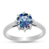 Inel din Argint 925 ( 2.15 grame ) cu Moissanite Albastru Oceanic 1.49 Carate