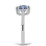 Inel din Argint 925 ( 2.15 grame ) cu Moissanite Albastru Oceanic 1.49 Carate