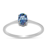 Inel din Argint 925 ( 1.55 grame ) cu Moissanite Albastru Oceanic 0.9 Carate