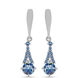 Cercei din Argint 925 ( 3.57 grame ) cu Moissanite Albastru Oceanic 1.84 Carate