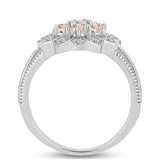 Inel din Argint 925 ( 3.67 grame ) cu Morganit Gozareh și Topaz Alb 0.93 Carate