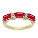 Inel din Argint 925 Placat cu Aur ( 2.72 grame ) cu Agat Roșu și Topaz Alb 1.96 Carate