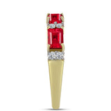 Inel din Argint 925 Placat cu Aur ( 2.72 grame ) cu Agat Roșu și Topaz Alb 1.96 Carate