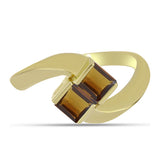 Inel din Argint 925 Placat cu Aur ( 2.84 grame ) cu Cuarț Coniac 0.64 Carate