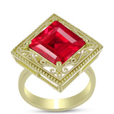 Inel din Argint 925 Placat cu Aur ( 5.92 grame ) cu Agat Roșu 4.84 Carate