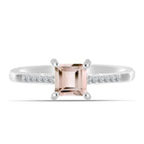 Inel din Argint 925 ( 1.97 grame ) cu Morganit Gozareh și Topaz Alb 0.65 Carate