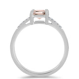Inel din Argint 925 ( 1.97 grame ) cu Morganit Gozareh și Topaz Alb 0.65 Carate