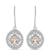 Cercei din Argint 925 ( 3.61 grame ) cu Morganit Gozareh și Topaz Alb 2.09 Carate