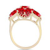 Inel din Argint 925 Placat cu Aur ( 5.2 grame ) cu Agat Roșu 4.97 Carate