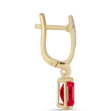 Cercei din Argint 925 Placat cu Aur ( 4.03 grame ) cu Agat Roșu și Topaz Alb 4.2 Carate