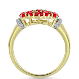 Inel din Argint 925 Placat cu Aur ( 4.45 grame ) cu Agat Roșu și Topaz Alb 2.04 Carate