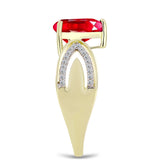 Inel din Argint 925 Placat cu Aur ( 3.86 grame ) cu Agat Roșu și Topaz Alb 2.96 Carate