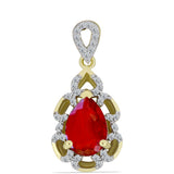Pandantiv din Argint 925 Placat cu Aur ( 1.49 grame ) cu Agat Roșu și Topaz Alb 2 Carate