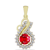 Pandantiv din Argint 925 Placat cu Aur ( 1.67 grame ) cu Agat Roșu și Topaz Alb 1.2 Carate