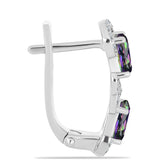 Cercei din Argint 925 ( 3.15 grame ) cu Cuarț Mistic Verde Brazilian și Topaz Alb 1.89 Carate