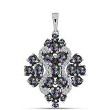 Pandantiv din Argint 925 ( 2.77 grame ) cu Cuarț Mistic Verde Brazilian și Topaz Alb 2.4 Carate