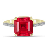 Inel din Argint 925 Placat cu Aur ( 2.82 grame ) cu Agat Roșu și Topaz Alb 3.94 Carate