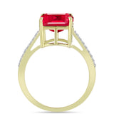 Inel din Argint 925 Placat cu Aur ( 2.82 grame ) cu Agat Roșu și Topaz Alb 3.94 Carate
