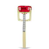 Inel din Argint 925 Placat cu Aur ( 2.82 grame ) cu Agat Roșu și Topaz Alb 3.94 Carate