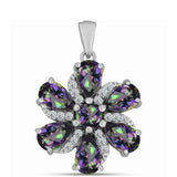 Pandantiv din Argint 925 ( 2.22 grame ) cu Cuarț Mistic Verde Brazilian și Topaz Alb 2.33 Carate