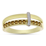 Inel din Argint 925 Placat cu Aur ( 3.65 grame ) cu Cuarț Coniac și Topaz Alb 0.38 Carate