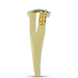 Inel din Argint 925 Placat cu Aur ( 3.65 grame ) cu Cuarț Coniac și Topaz Alb 0.38 Carate