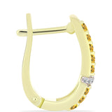 Cercei din Argint 925 Placat cu Aur ( 4.56 grame ) cu Cuarț Coniac și Topaz Alb 0.61 Carate
