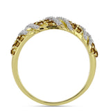 Inel din Argint 925 Placat cu Aur ( 3.09 grame ) cu Cuarț Coniac și Topaz Alb 0.82 Carate