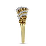 Inel din Argint 925 Placat cu Aur ( 3.09 grame ) cu Cuarț Coniac și Topaz Alb 0.82 Carate