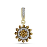 Pandantiv din Argint 925 Placat cu Aur ( 1.57 grame ) cu Cuarț Coniac și Topaz Alb 0.39 Carate