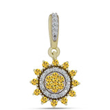 Pandantiv din Argint 925 Placat cu Aur ( 1.57 grame ) cu Cuarț Coniac și Topaz Alb 0.39 Carate