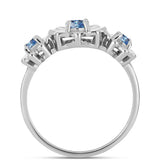 Inel din Argint 925 ( 3.33 grame ) cu Moissanite Albastru Oceanic 0.44 Carate